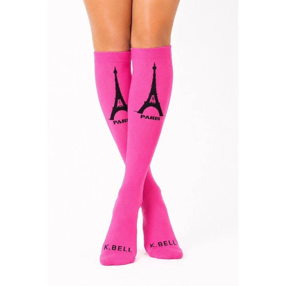 K Bell Knee High Socks Women’s 3 Pack Paris NYC Statue Novelty